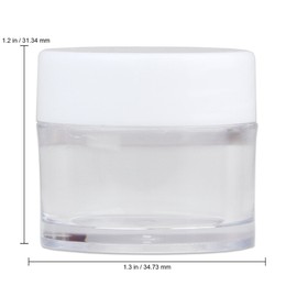 Beauticom® High-Graded Quality 7 Grams/7 ML (Quantity: 36 Packs) Thick Wall Clear Plastic LEAK-PROOF Jars Container with White Lids for Cosmetic, Lip Balm, Lip Gloss, Creams, Lotions, Liquids