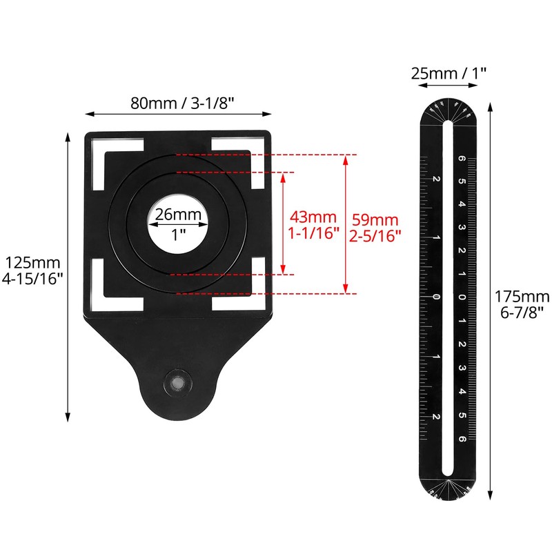 QWORK® Angle Measuring Ruler, 12 Part Angle Template Multi Angle