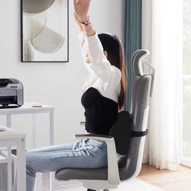 Joyzan Air Inflatable Lumbar Support Pillow, Portable Breathable Lower Back Supports Cushion Backrest Fatigue Head Neck Airplane Seat Cushions Pump for Home Flying Car Office Chair Travel Sleeping