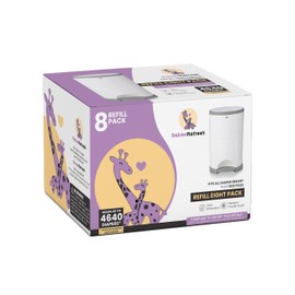 BabiesRefresh Refills Compatible with DEKOR PLUS Diaper Pail Refills | 8 Pack | Diaper Pail Odor Eliminator| Fresh Powder Scent | Each Diaper Bag Refill Holds up to 4640 Diapers | Diaper bin refill