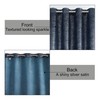 Bujasso Navy Blue Metallic Blackout Window Curtains 63 inch Silver