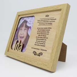 IDA Picture Frame with Name and Matching Text. Decorative Pictures with Frame, Photo Frame Standing or Hanging - For Your Home, Picture Frame, Decoration, Photography, Photo, Picture, Portrait, Gift