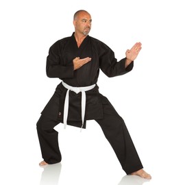 Ronin Karate Gi - Lightweight Student Karate Uniform - Professional quality made Kimono - Advanced 100% Cotton Martial Arts Kit - Stylish Karate Training for Adults & Kids. (Black, 2)