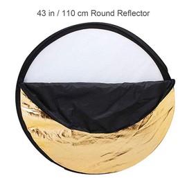 Foto&Tech Portable 43" 110cm 5-in-1 Silver/Gold/Black/White/Translucent Collapsible Round Multi Disc Photographic Light Reflector in Carry Bag - for Studio or Any Photography Situation