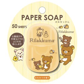 Santan PAPER SOAP Paper Soap 2, Rilakkuma, Honey Scent, Soap, 50 Sheets x 1