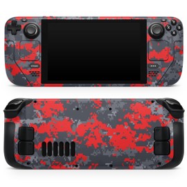 Design Skinz - Compatible with Steam Deck - Skin Decal Protective Scratch-Resistant Removable Vinyl Wrap Cover - Red and Gray Digital Camouflage