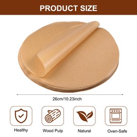 Pack of 150 Round Baking Paper, 26 cm Round Non-Stick Baking Paper, Baking Paper for Hot Air Fryer, Round, Round BBQ Paper, Heat Resistant, Permanent Baking Foil Round for Cakes, BBQ, Baking