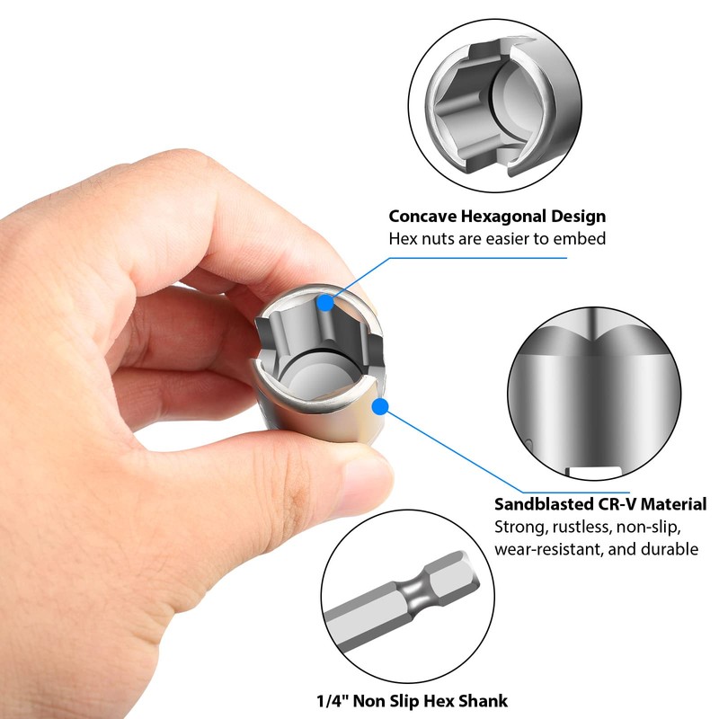 3 Pack Hex Shank Nut Driver, 1/4 Inches Hex Shank