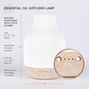 Essential Oil Diffuser Lamp, White Ceramic + Wood, Ultrasonic 180ml,