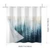 Yanutan No Hook Shower Curtain,Teal Forest Double-Layered Shower Curtain with
