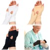 Chicingyou 3 Pairs Elderly Skin Thin Protector Gloves Tone Fingerless