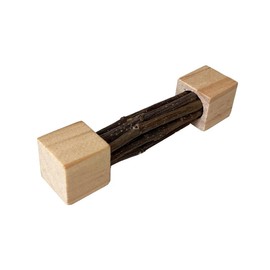 AIMALL Natural Apple Wood Chew Stick Toy 4.72x0.98in for Hamsters Rabbits Chinchillas Gerbils Teeth Grinding Treat Durable Wooden Pet Molar Stick Cage Decor