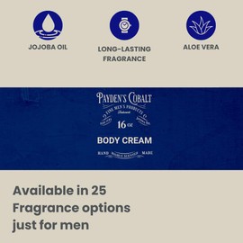 Payden's Cobalt Cedar & Leather For Men Scented Body Cream, 16 Oz (2 Pack)
