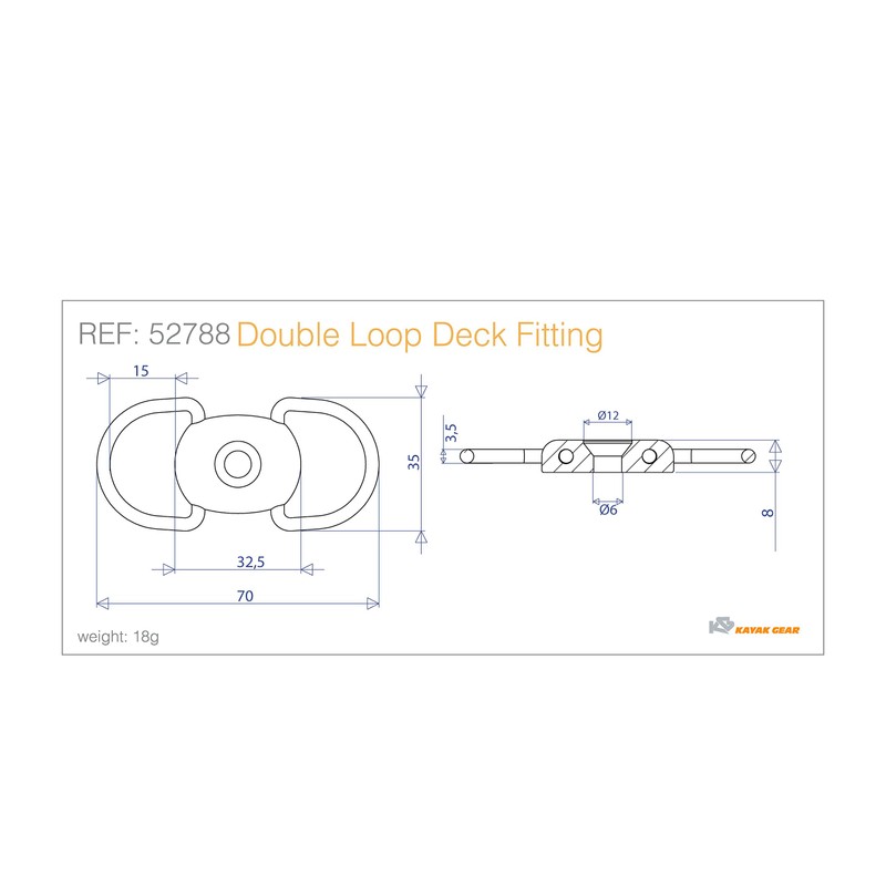 H2o Kayaks Canoe/Kayak Double Pivoting Loop (Pack of 2)