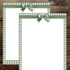 Great Papers! Stationery Letterhead, Sage Green Bow, 8.5"x11", Printer Friendly,