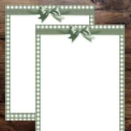Great Papers! Stationery Letterhead, Sage Green Bow, 8.5"x11", Printer Friendly, 50 Sheets (2025008)