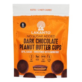 UD_Lakanto Flavored Chocolate Bars Case of 8-3.17 oz Peanut Butter Cups Dark Chocolate Pastey Sweet Pattern Coins