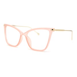 SA106 Womens High Temple Cat Eye Chic Blue Light Filtering Computer Eyeglasses Pink