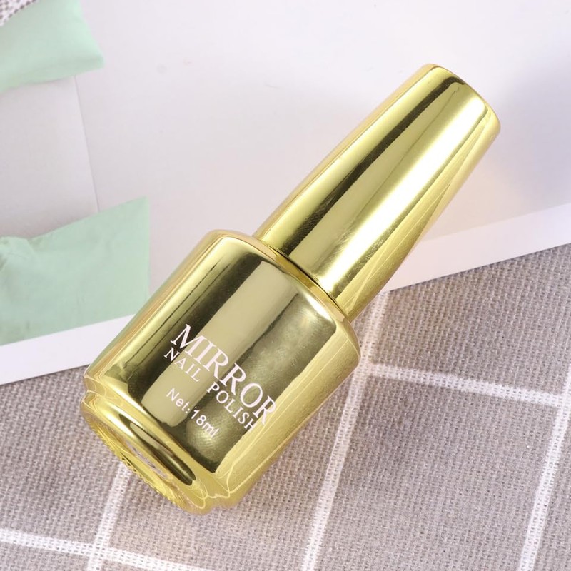 Esmalte De Metálico Espejo Dorado Gel Para Barniz Acabado y