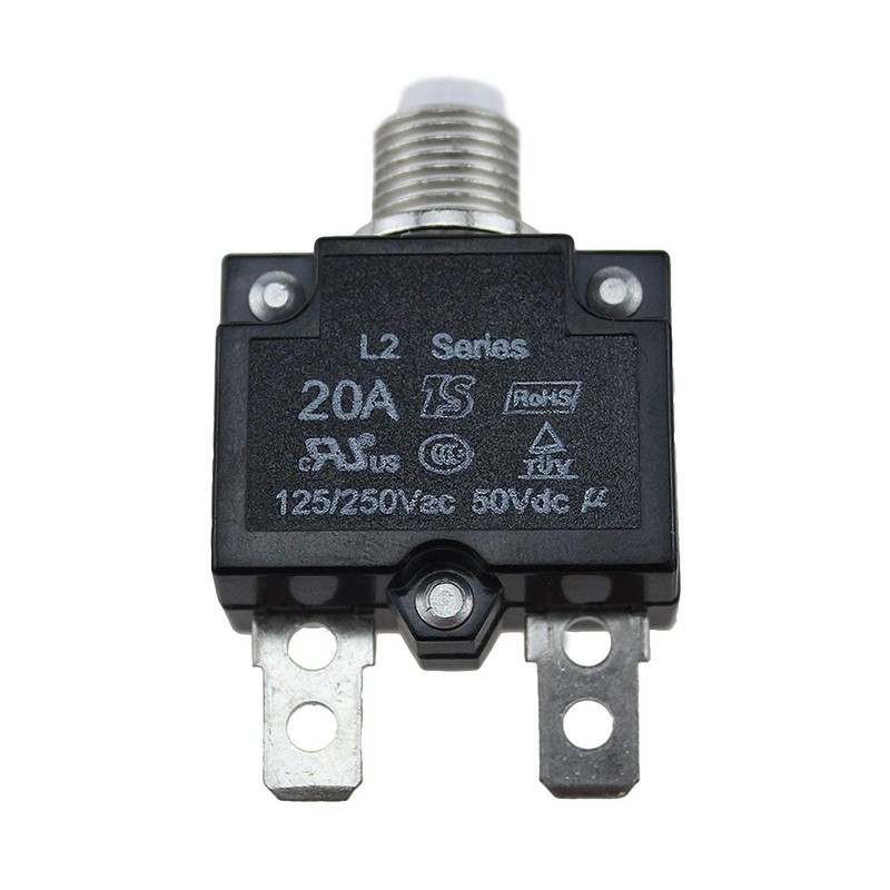 T Tocas 5pcs Push Button Reset 20A Circuit Breakers with