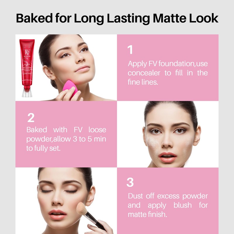 FV Matte Finish Translucent Loose Face Powder, Long-Lasting Lightweight Setting