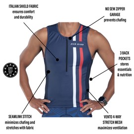 Zoot Men’s LTD Triathlon Tank Top, Compression Tri Top for Endurance Race & Training, with Pockets & UPF 50+ Primo Fabric - Allez - Small