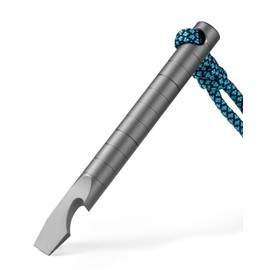 TISUR Titanium EDC Pry Bar, Keychain Prybar Multitool With Beer Bottle Opener, 6 in 1 Portable Pocket Mini Crowbar Tool (Gray)