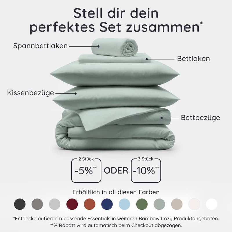 Bambaw Bed Sheet without Rubber Bamboo, 180 x 290 cm,