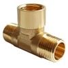 2PCS Brass Tee Pipe Fitting 1/2" NPT Male x 1/2"