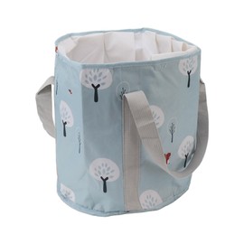 TOPINCN Portable Foot Bath Bucket, Collapsible Water Bucket PVC Large Capacity for Outdoor Camping (Blue Small Tree)