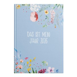 Idena 12042 Pocket Diary DIN A7 2026 "My Year", 1 Week on 2 Pages, Diary with Hardcover Cover, Flower Motif and Bookmark Ribbon
