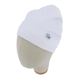 Sugarmelon Jersey Beanie Silky Satin Lined Hat Bonnet for Newborn Baby Boys Girls Toddler Infant Little Kids Beanies Caps(0-6M,002 Cott White)