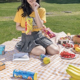 Stylish Checkered Large Picnic Mat (Camping/Oxford Mat) by Opportunity Workshop Yellow Picnic Mat, Medium