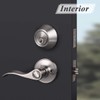 4 Sets-Wave Style Entry Door Handle Set with Double Cylinder