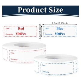 750 Pcs Removable Freezer Labels, 1 x 3 Inch Food Date Stickers for Food Containers Refrigerator Food Storage Labels Easy Clean No Residue Super Sticky, for Kitchen,Grocery Stores