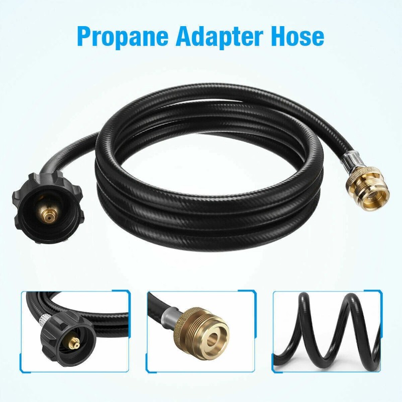 Ebeyexpress 5 FT Propane Adapter Hose 1lb to 20lb Converter