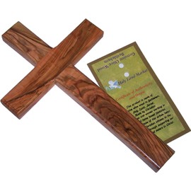Holy Land Market Olive Wood Cross - Hand-Carved Wall Holy Land Wood Cross from Bethlehem, Olive Wood Crosses Collection - 10 in