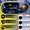 Anordsem Solar Lights Outdoor Decorative: Bendable Copper Wire with 120