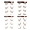 Yesallwas 4 Sheets 36 Pairs 4D Hair-like Brown Eyebrow Tattoo