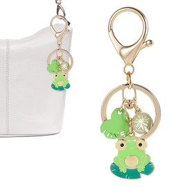 Grevosea Cute Keychain Frog Keychain Decor Kawaii Keychains for Backpacks Bags Purse Phone Car Key Ring Accessories Gifts for Men Women (Alloy)