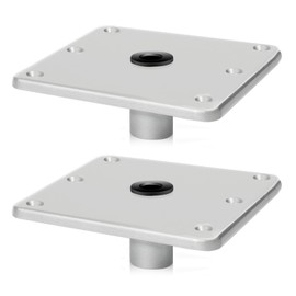 Swess 7" x 7" Aluminum Boat Seat Pedestal Base for 3/4" Pin Post Socket - Heavy Duty Boat Seat Mount for Marine Boat Seat Post，Fits for Jon Boats, Bass Boats and Pontoon Boats