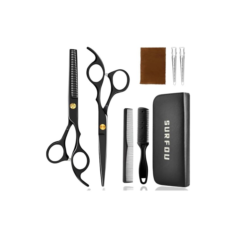 SURFOU Hair Scissors Set 6.7 Inch Hairdressing Scissors Professional Hair