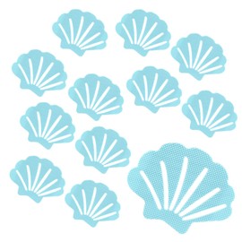 Coufce Bathtub Stickers Non Slip, Shell Shaped Tubs Safety Shower Treads, Adhesive Sticker for Bathroom Bathtub, Shower Floor,Blue (12Pcs)