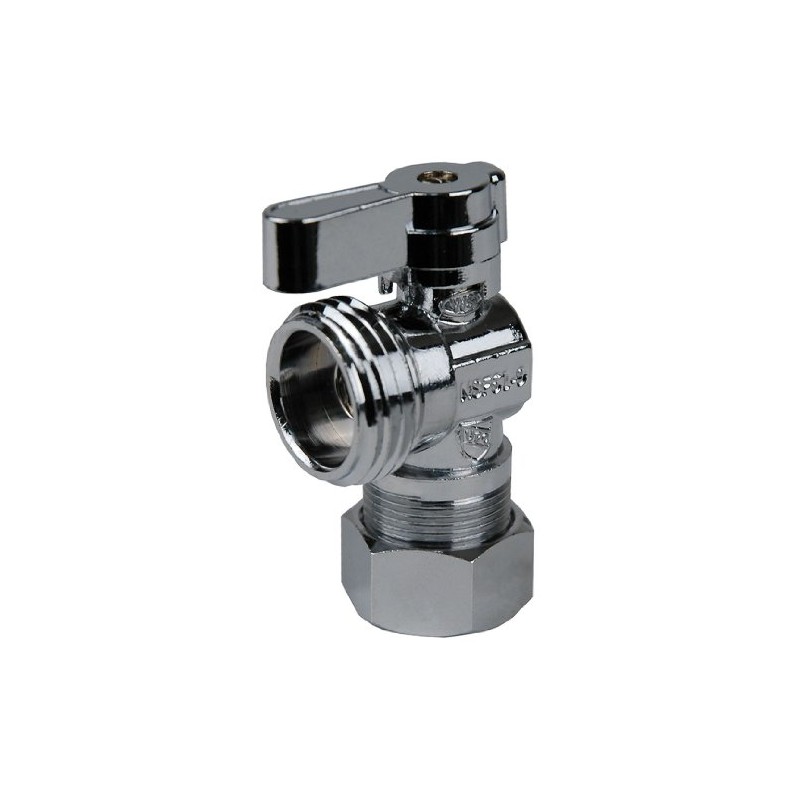 1/4 Turn Ball Pattern Washing Machine Valve, 5/8" OD (Compression)