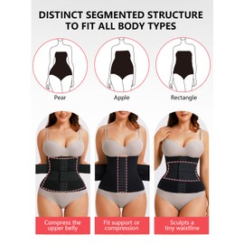 Rosemary Kiss Waist Trainer for Women Tummy Control Corset Trimmer Body Shaper Belt Shapewear (Black, Large)