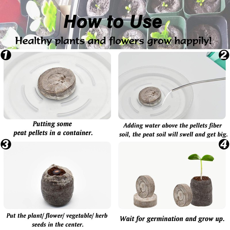 ZeeDix 50 Pcs (40mm) Peat Pellet Fiber Soil Plant Seed