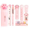 BITOSEE 9Pcs Cute School Supplies, Cute Stationery,Includs Pencil Sharpener,Eraser, Correction
