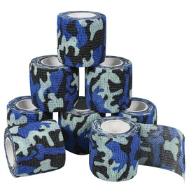 QiGui QiGui 8 Rollen Selbsthaftende Cohesive Bandage Camouflage Klebeband Koh?sive Bandage Pflasterverband Fingerpflaster Haftbandage Verband Fixierverband Elastische Binde F1r Jagd Sport im Freien 5cm