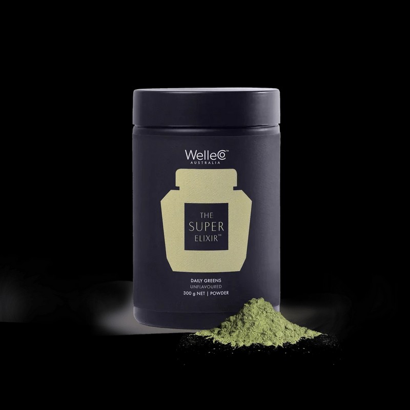WelleCo The Super Elixir Greens Jar 300g, Blood Orange
