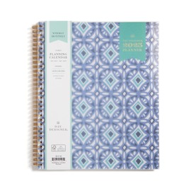 Blue Sky Day Designer 2025 Weekly and Monthly Planner, 8.5" x 11", Frosted Cover, Wirebound, Tile